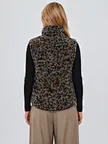 printed fleece sleeveless jacket